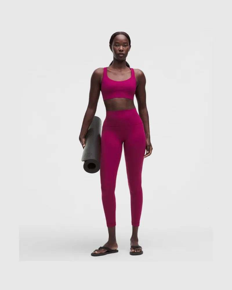 LULULEMON Align No Line Hose mit hohem Bund und Taschen für Frauen – 64 cm – Größe in Raspberry Rave Raspberry