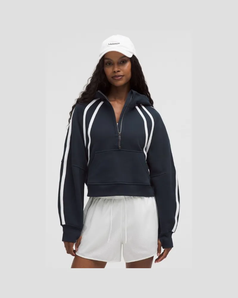 LULULEMON Scuba Oversized-Hoodie mit halblangem Reißverschluss Saum für Frauen – Größe in True Navy/White True