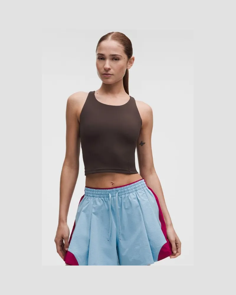 LULULEMON Wunder Train Racerback-Tanktop Mittlerer Halt für B/C-Cups für Frauen – Größe in Mahogany Muse Mahogany