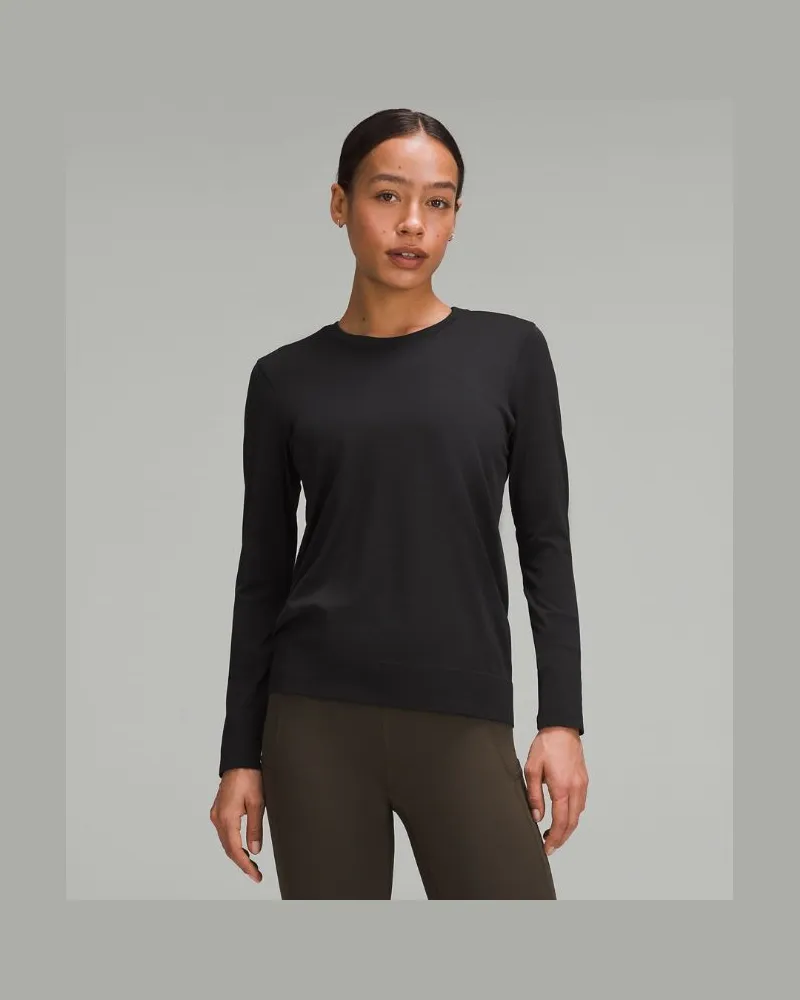 LULULEMON Swiftly Langarmshirt im Relaxed Fit Hüftlänge für Frauen – Größe in Black Black