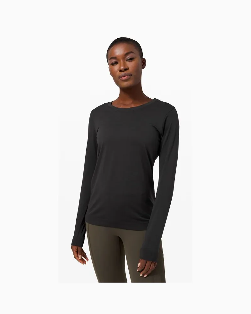 LULULEMON Swiftly Langarmshirt im Relaxed Fit Hüftlänge für Frauen – Größe in Black Black