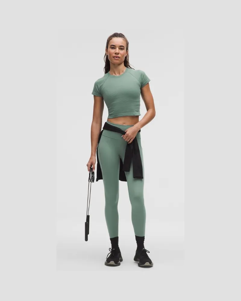 LULULEMON Wunder Train Leggings mit hohem Bund und Taschen für Frauen – 63,5 cm – Größe in Tidewater Teal Tidewater
