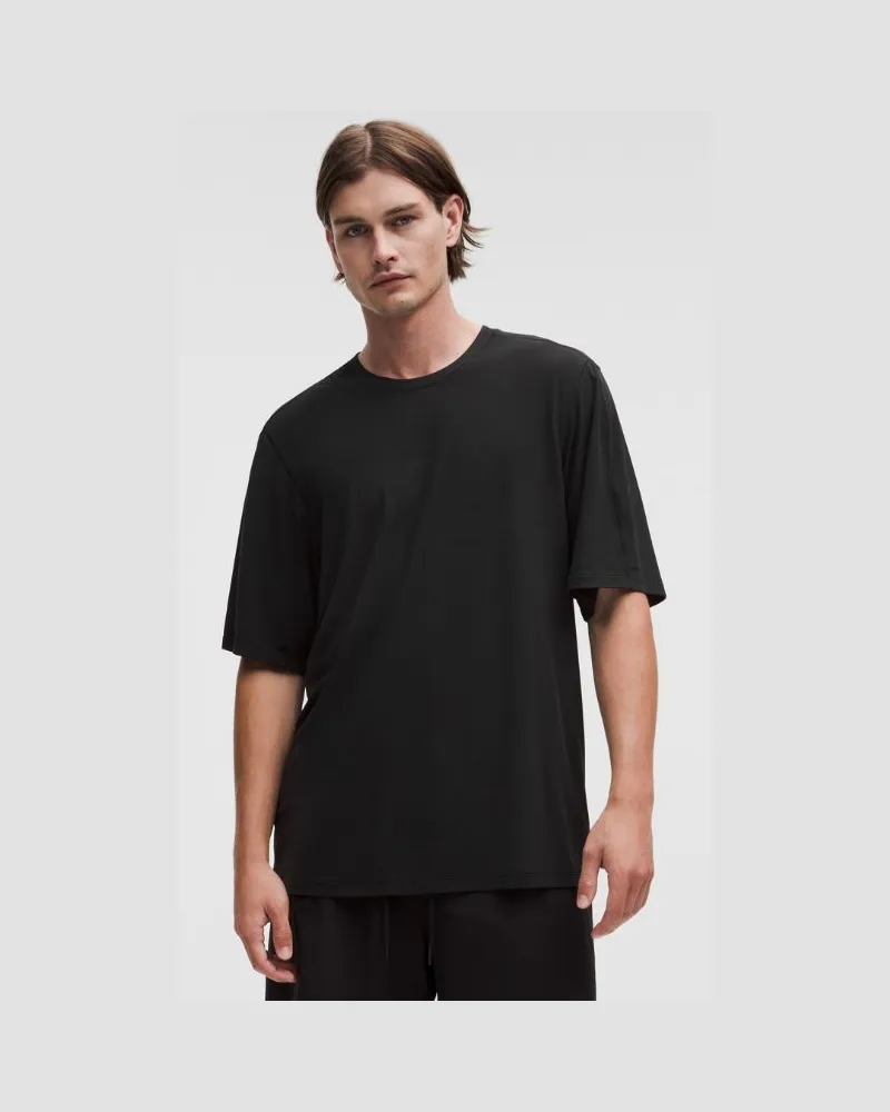 LULULEMON Gebürstetes Yoga-T-Shirt mit Rundhals für Männer – Größe in Black Black