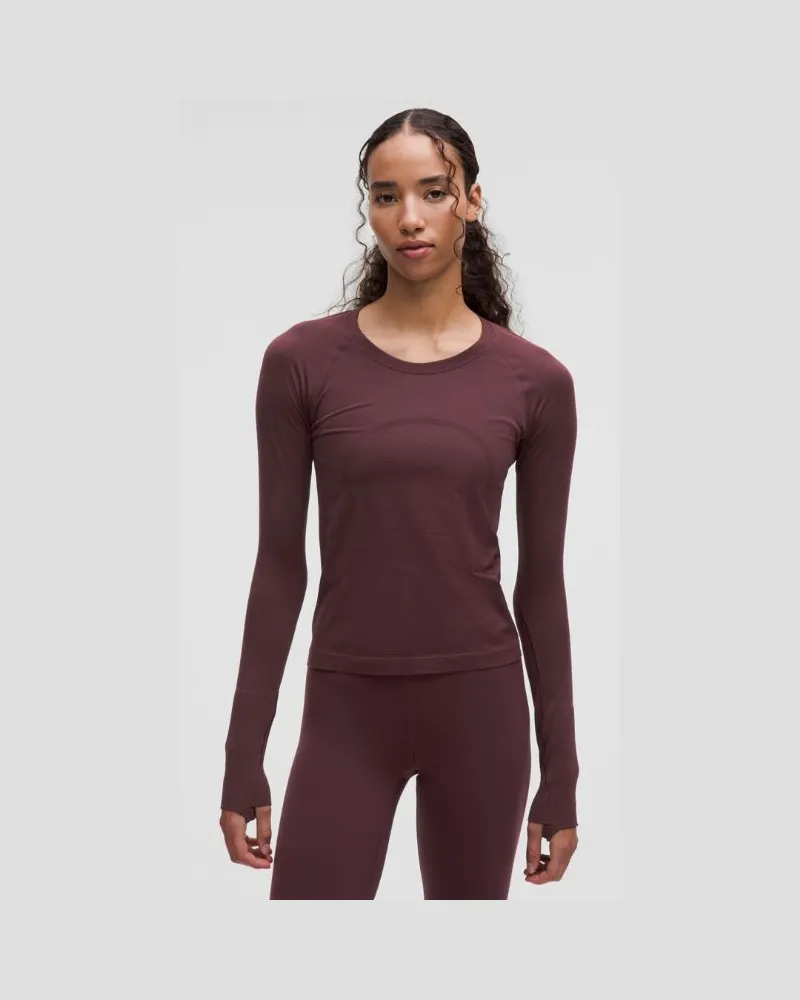 LULULEMON Swiftly Tech Langarmshirt 2.0 Taillenlänge für Frauen – Größe in Goodnight Plum Goodnight