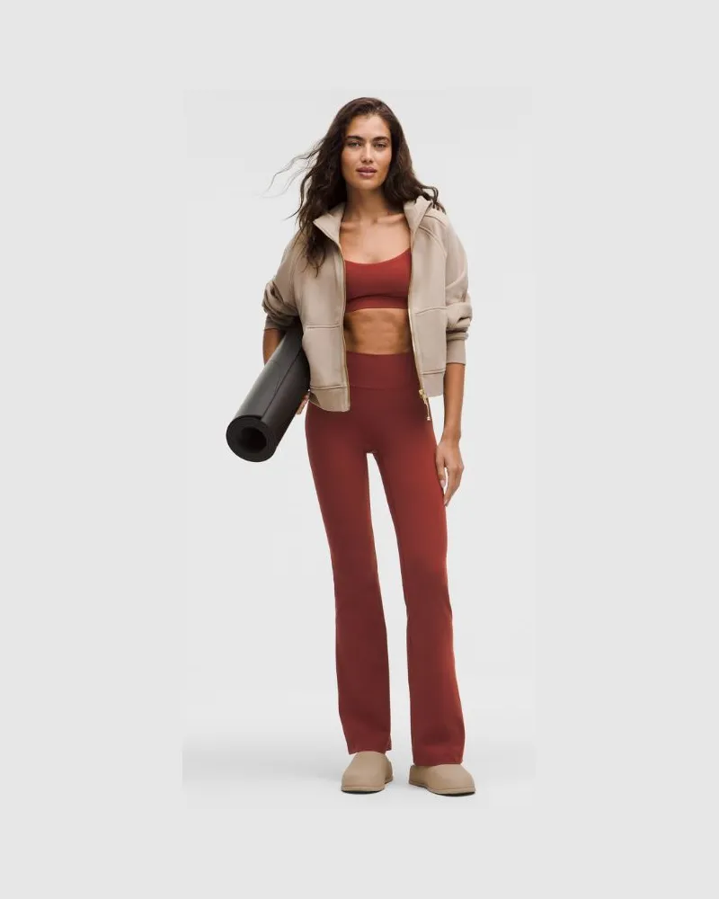 LULULEMON Groove Hose mit ausgestelltem Bein und hohem Bund aus Nulu Normale Länge für Frauen – Größe in Rockwood Rockwood