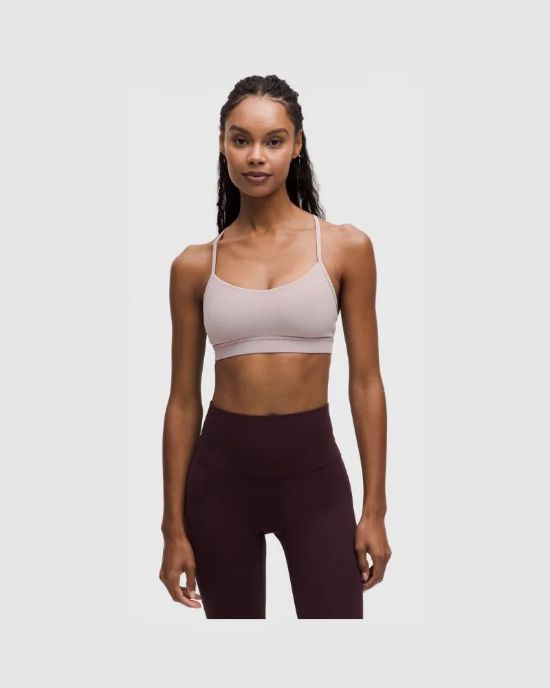 LULULEMON Flow Y BH Nulu Leichter Halt A/C-Cups für Frauen – Größe in Mauve Grey Mauve