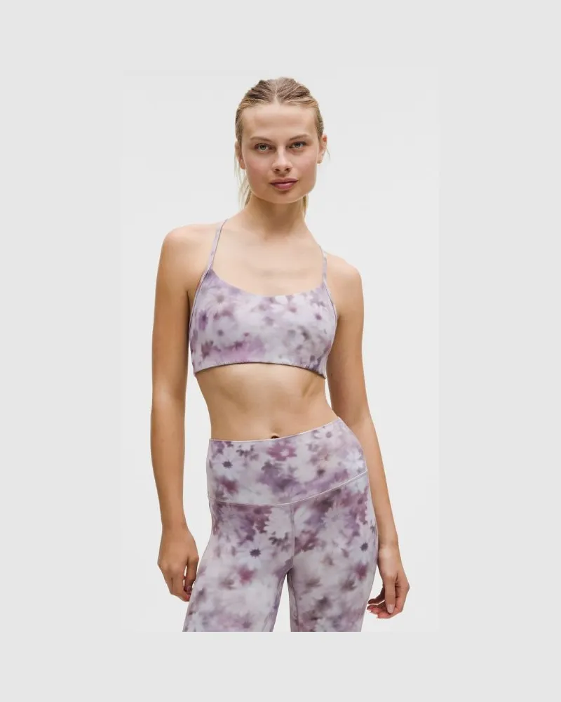 LULULEMON Flow Y BH Leichter Halt für A/B-Cups Evolve für Frauen – Größe in Meadow Haze Pink Multi Meadow