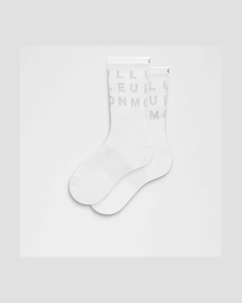 LULULEMON Power Stride Crew-Socken Reflektierend – Größe in White White