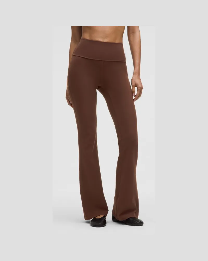 LULULEMON Groove Hose mit ausgestelltem Bein und umschlagbarem Bund aus Nulu für Frauen – Größe in Lava Cake Lava