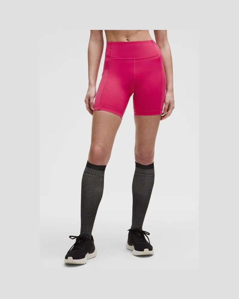LULULEMON Swift Speed Shorts mit hohem Bund für Frauen – 15 cm – Größe in Raspberry Coulis Raspberry