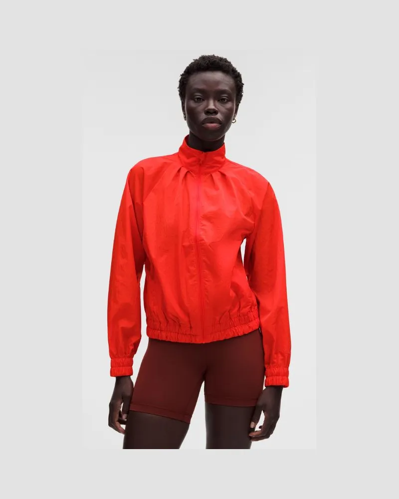 LULULEMON Leichte Trainingsjacke mit Falten für Frauen – Größe in Cherry Ember Cherry