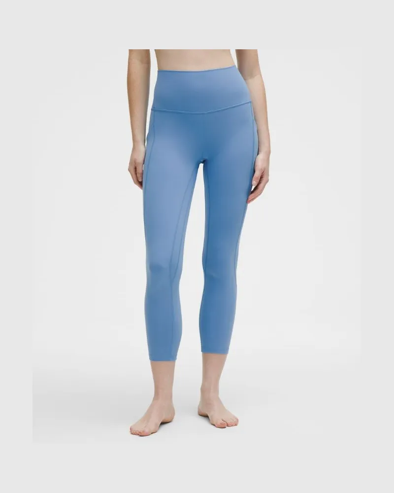 LULULEMON Align Crop Leggings mit hohem Bund und Taschen für Frauen – 58 cm – Größe in Pool Party Pool