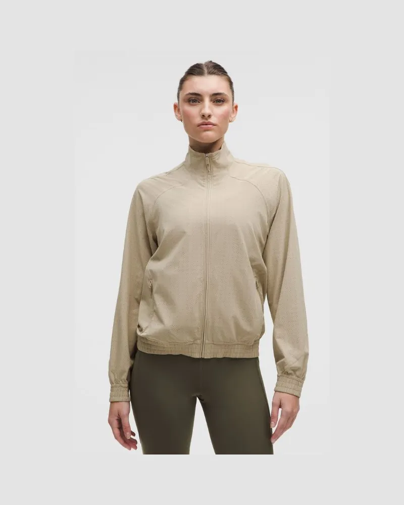LULULEMON Adapted State Perforierte Trainingsjacke für Frauen – Größe in Sheer Oak Sheer