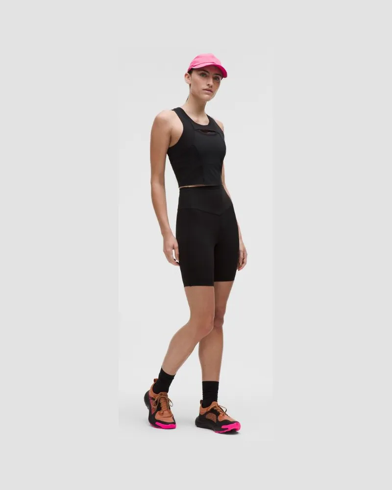 LULULEMON Go Further Laufshorts mit hohem Bund für Frauen – 18 cm – Größe in Black Black