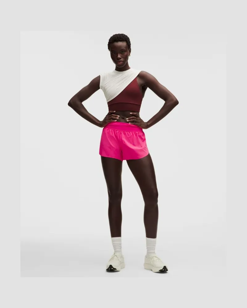 LULULEMON Fast and Free-Shorts mit mittelhohem Bund und Saumschlitz es Design für Frauen – 8 cm – Größe in Flamingo Fun Tone Flamingo
