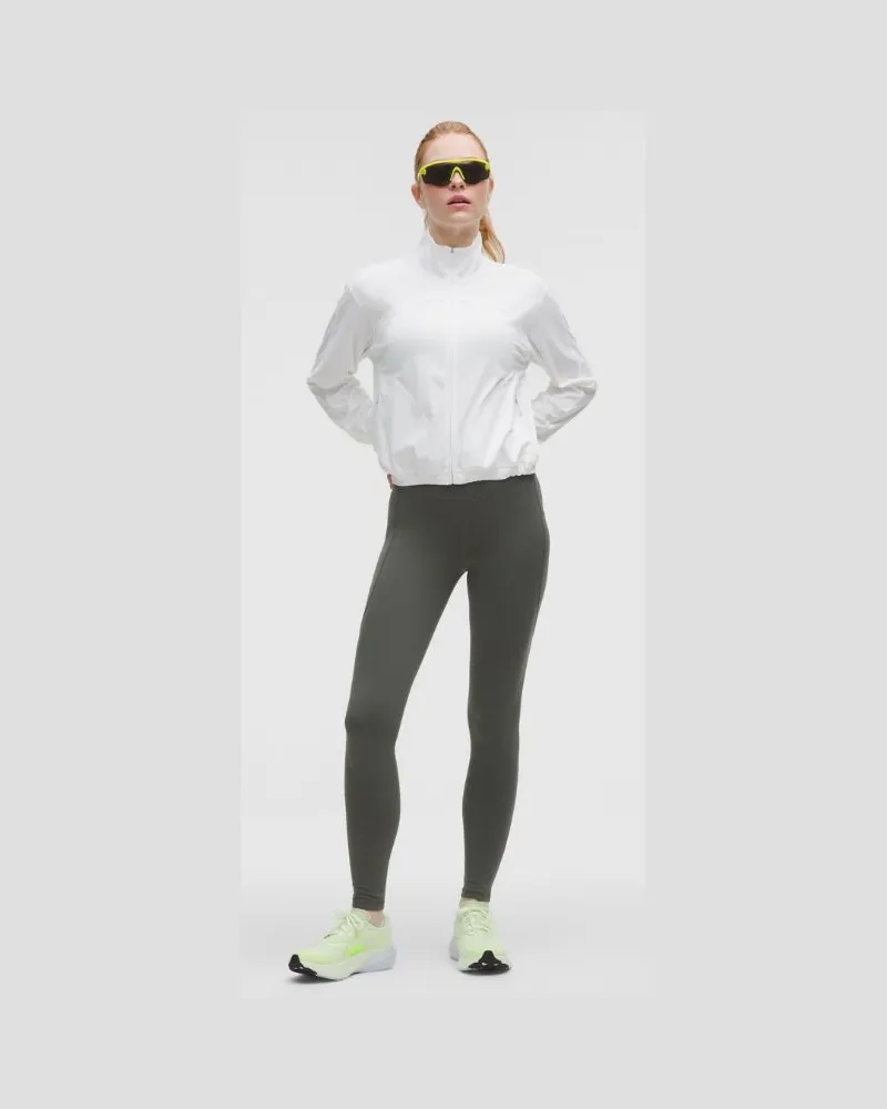 LULULEMON Fast and Free Leggings aus Fleece mit hohem Bund Taschen für Frauen – 71 cm – Größe in Palm Deco Palm