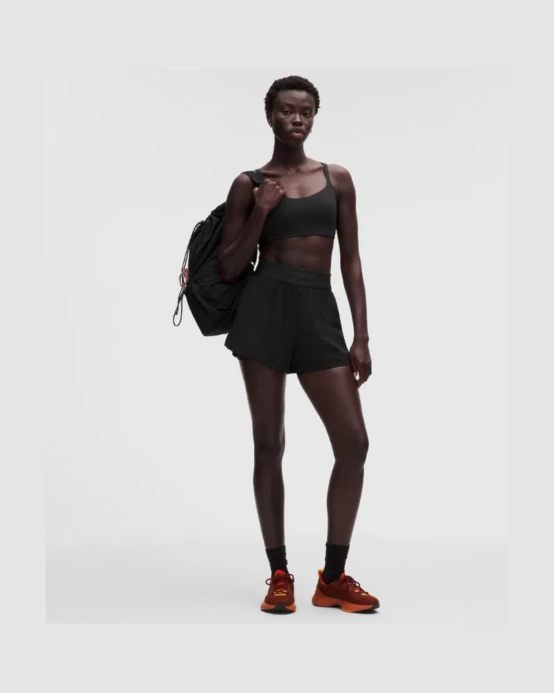 LULULEMON License to Train Shorts mit superhohem Bund und Liner für Frauen – 9 cm – Größe in Schwarz Schwarz