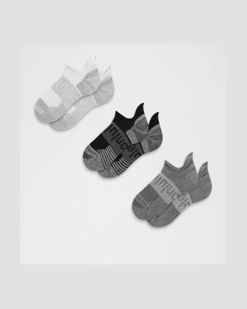 LULULEMON Power Stride Socken mit Polsterung und Knöchelschutz im 3er-Pack – Größe in Weiß/Heather Grey/Black Weiß