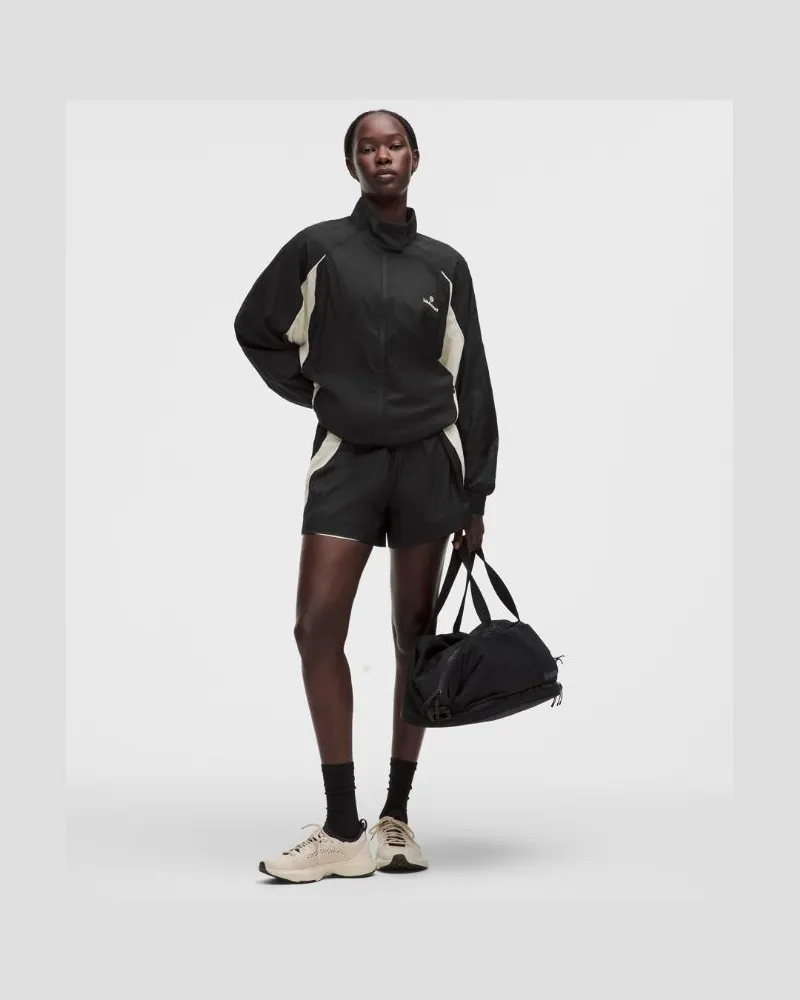 LULULEMON License to Train Texturierte Shorts mit hohem Bund für Frauen – 10 cm – Größe in Black/Light Ivory Black