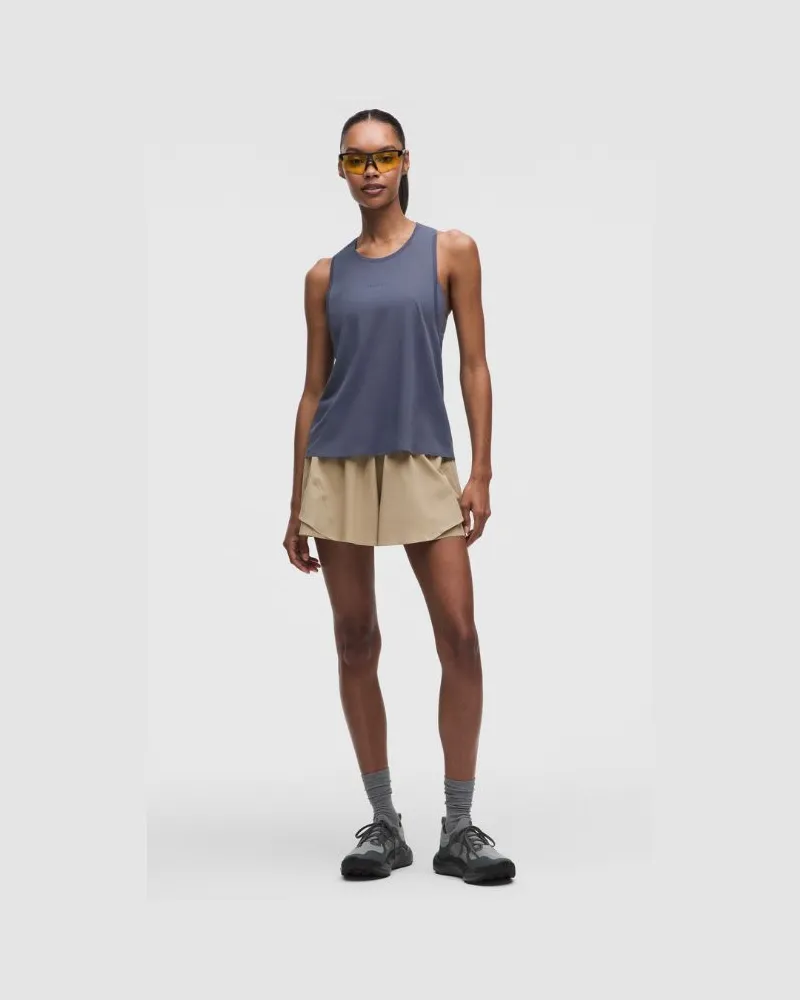 LULULEMON Shake It Out Lauf-Shorts mit hohem Bund für Frauen – 6 cm – Khaki – Größe Rumble