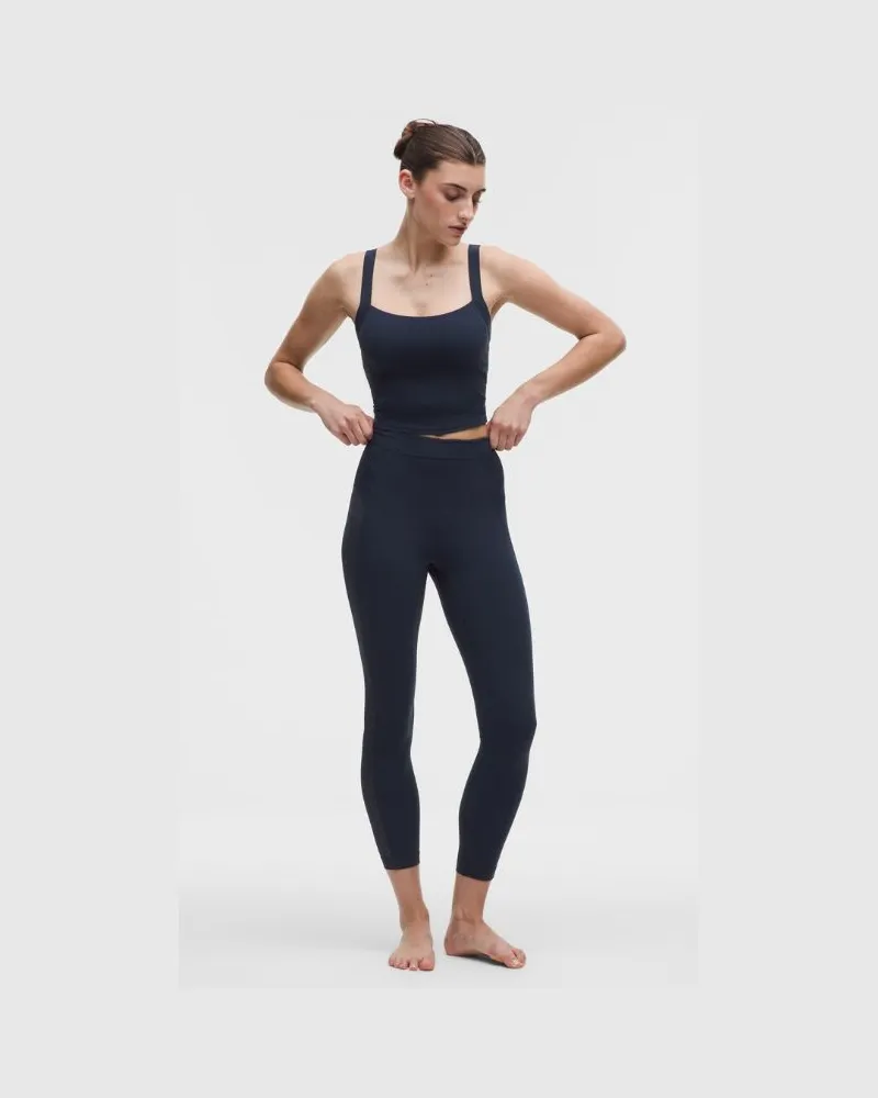 LULULEMON Paisley Sheer Lace Jacquard Panelled High-Rise Leggings 25" für Frauen – Größe in True Navy/Paisley Lace Jacquard True Navy True