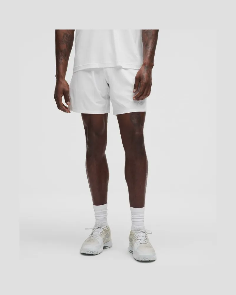 LULULEMON Gestreifte Tennis-Shorts aus für Männer – 18 cm – Größe in White White