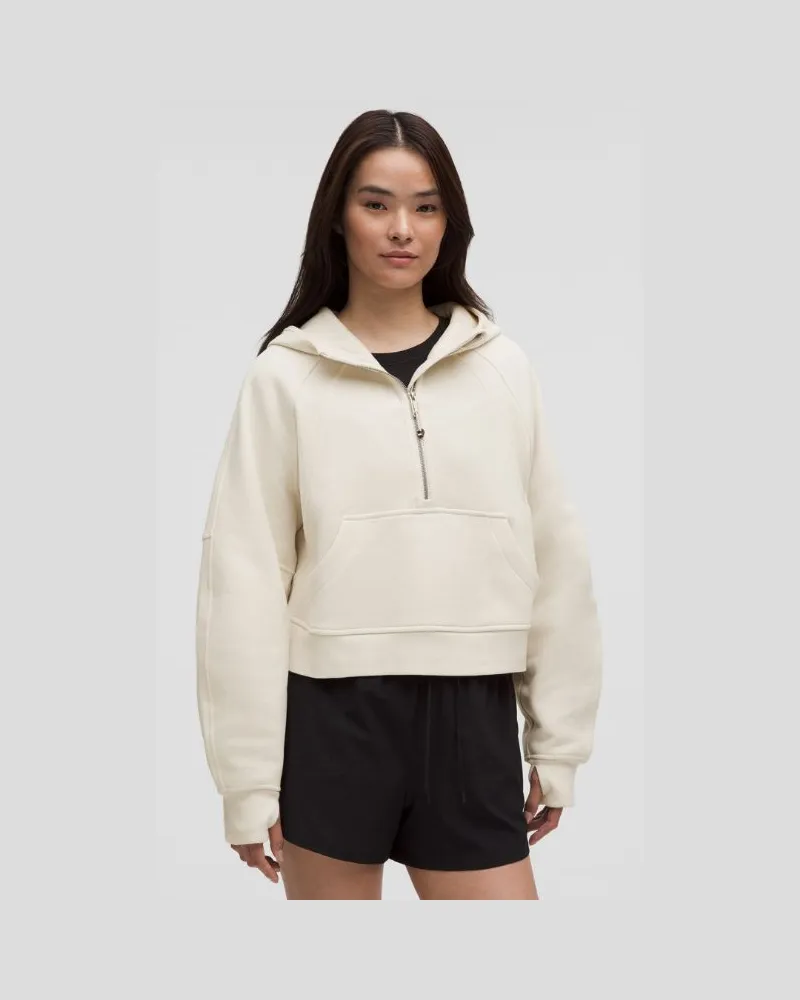 LULULEMON Scuba Oversized-Hoodie mit halblangem Reißverschluss für Frauen – Größe in Light Ivory Light