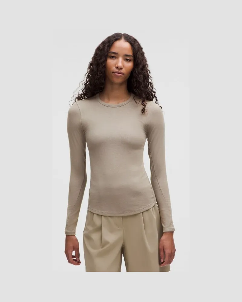 LULULEMON Hold Tight Langarmshirt für Frauen – Khaki – Größe Warm
