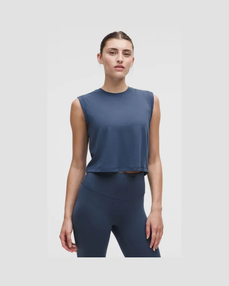 LULULEMON Muscle-Tanktop fürs Training aus Jersey für Frauen – Größe in Blue Twill Blue