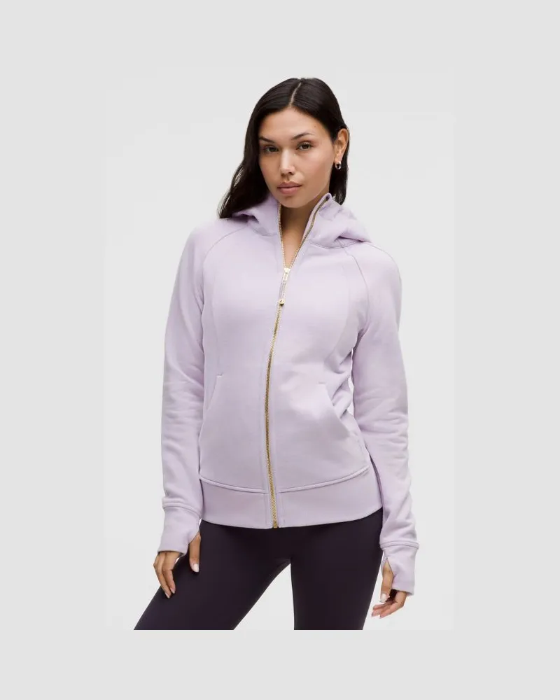 LULULEMON Scuba-Hoodie mit durchgehendem Reißverschluss für Frauen – Größe in Faint Lavender/Gold Faint