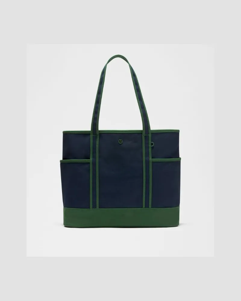 LULULEMON Daily Tote-Bag mit mehreren Fächern und Reißverschluss 18 L in True Navy/Ivy Grove True