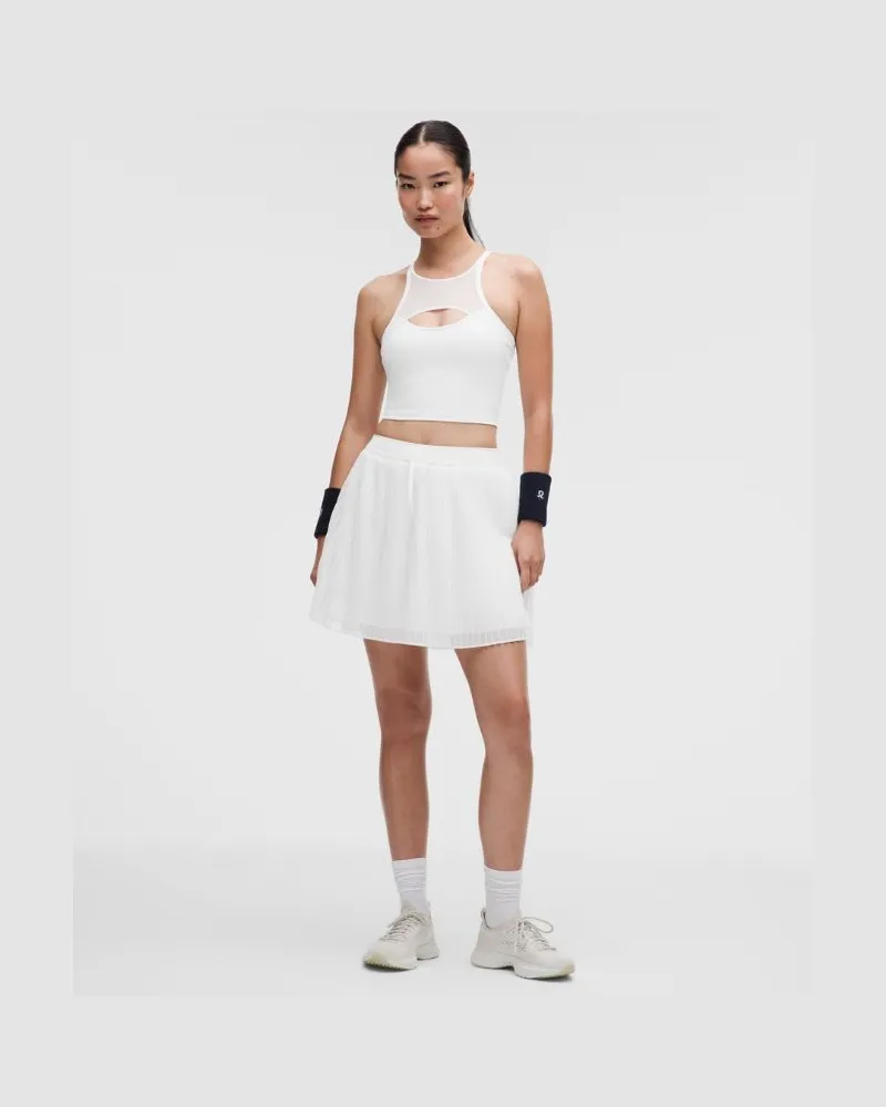 LULULEMON Ace Advantage Tennisrock mit hohem Bund und Falten Lang für Frauen – Größe in Weiß Weiß