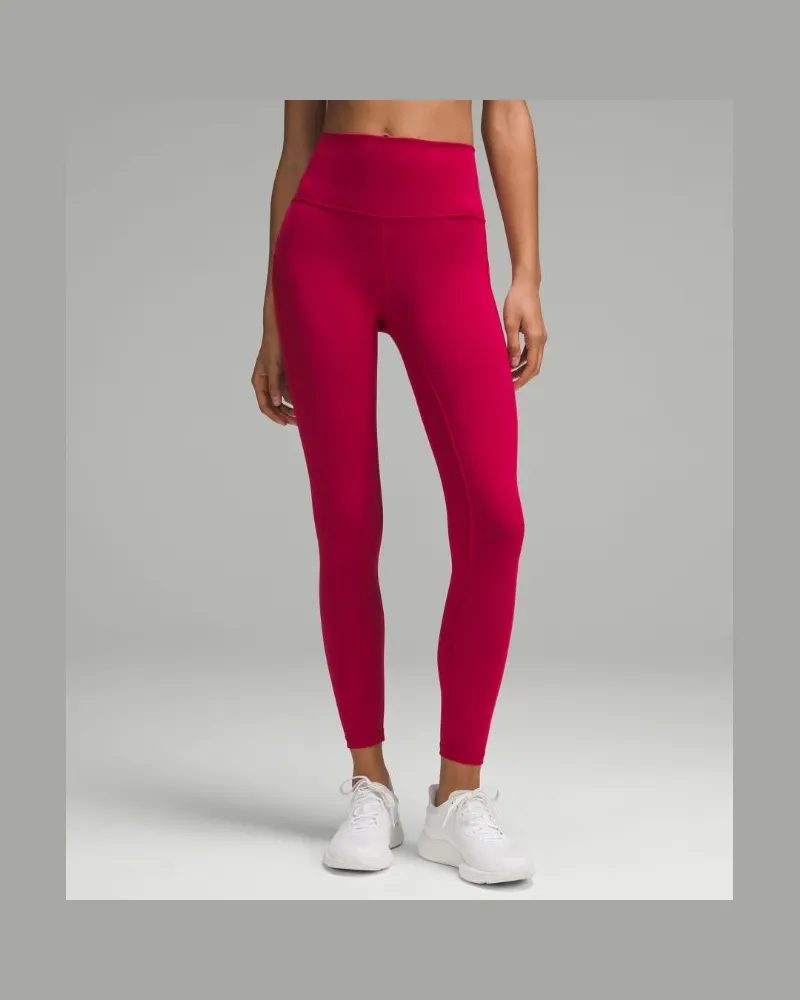 LULULEMON Wunder Train Leggings mit hohem Bund und Taschen für Frauen – 63,5 cm – Größe in Ruby Red Ruby
