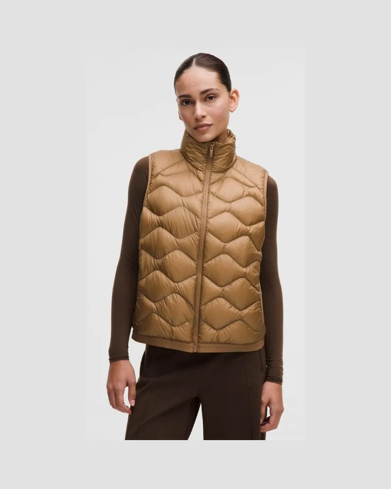 LULULEMON Women Featherweight 900-Down-Fill Quilted Vest – Khaki – Größe Camel
