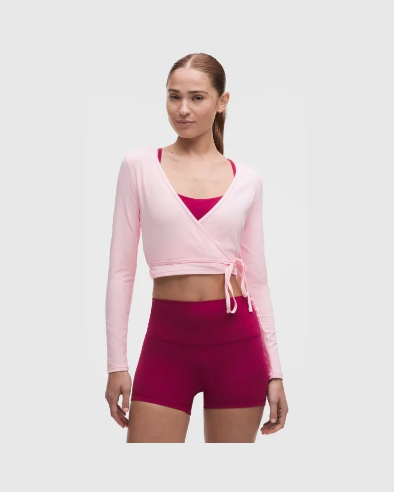 LULULEMON Crop-Bolero mit langen Ärmeln aus Nulu für Frauen – Größe in Pink Pearl Pink