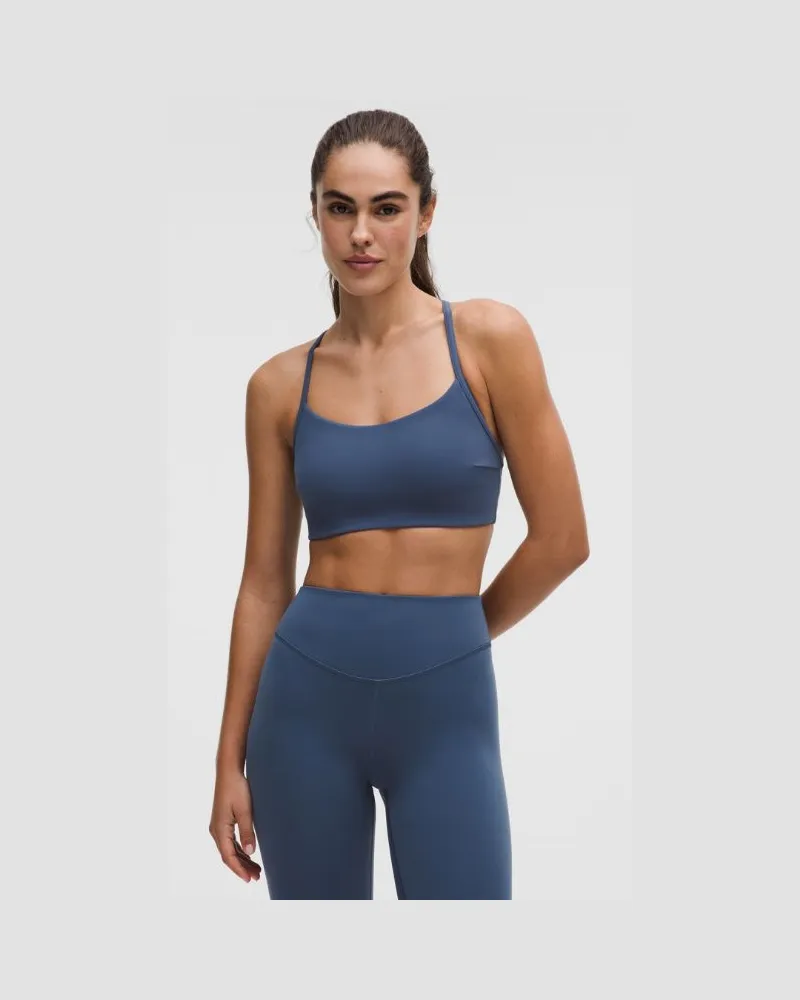 LULULEMON Flow Y BH Leichter Halt für C/D-Cups Evolve für Frauen – Größe in Blue Twill Blue