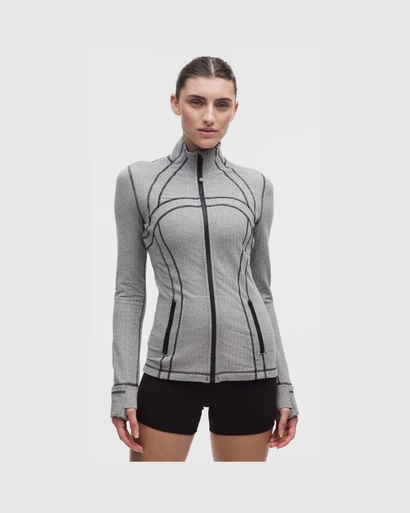 LULULEMON Define Jacket Herringbone für Frauen – Größe in Heathered Herringbone Heathered Black Dove Grey Heathered