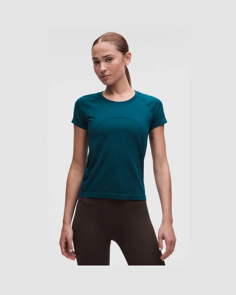LULULEMON Swiftly Tech Kurzarmshirt 2.0 Taillenlänge für Frauen – Größe in Remixed Marine Remixed