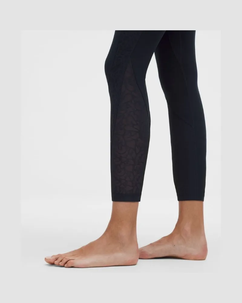 LULULEMON Paisley Lace Overlay Leggings 25" für Frauen – Größe in True Navy True