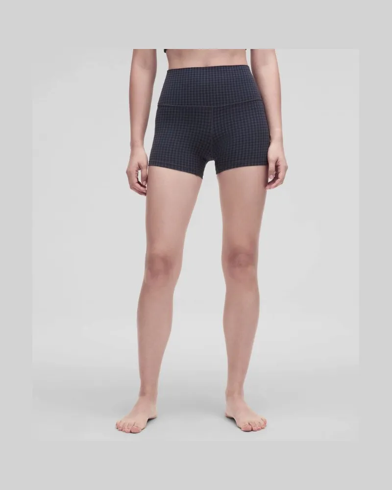 LULULEMON Align Shorts mit hohem Bund für Frauen – 10 cm – Größe in Micro Houndstooth Blue Multi Micro