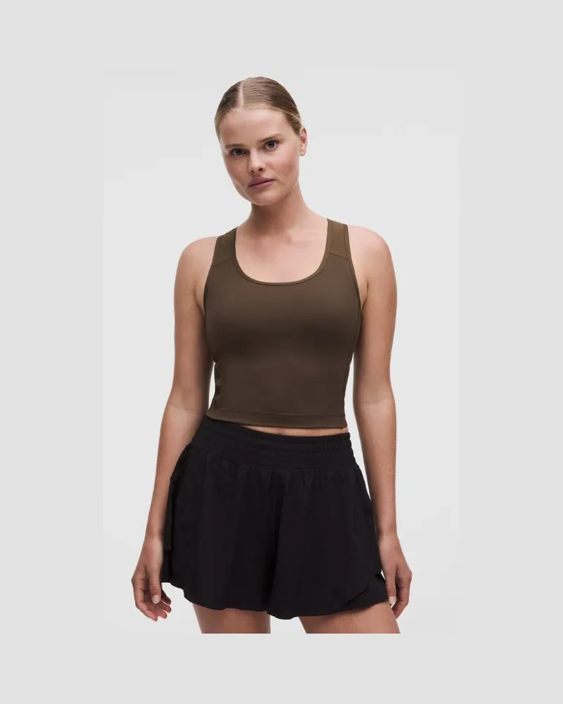 LULULEMON Tanktop mit Mesh und seitlichen Einschubtaschen Leichter Halt für B/C-Cups für Frauen – Größe in Walnut Crunch Walnut