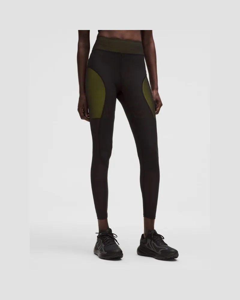 LULULEMON Leggings mit -Einsatz und hohem Bund SLNSH Kollektion für Frauen – 71 cm – Größe in Black/Yellow Serpentine Black