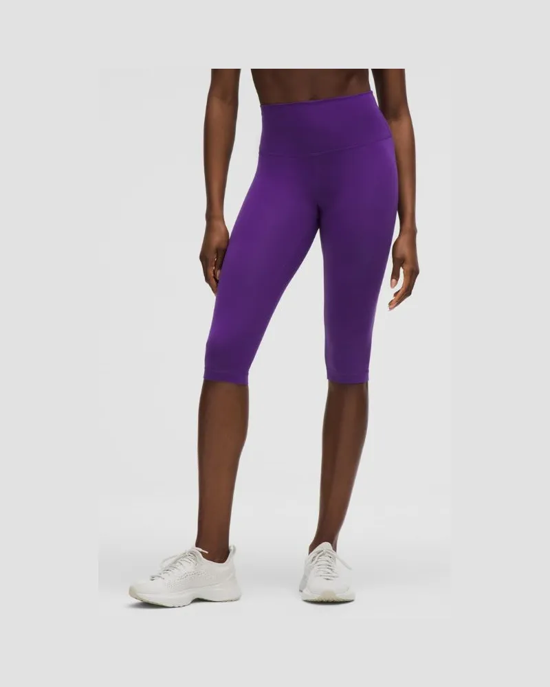 LULULEMON Wunder Train Crop Leggings mit hohem Bund für Frauen – 38 cm – Größe in College Purple College