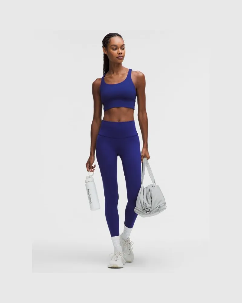 LULULEMON Wunder Train Crop Leggings mit hohem Bund für Frauen – 58 cm – Größe in Deep Sea Blue Deep