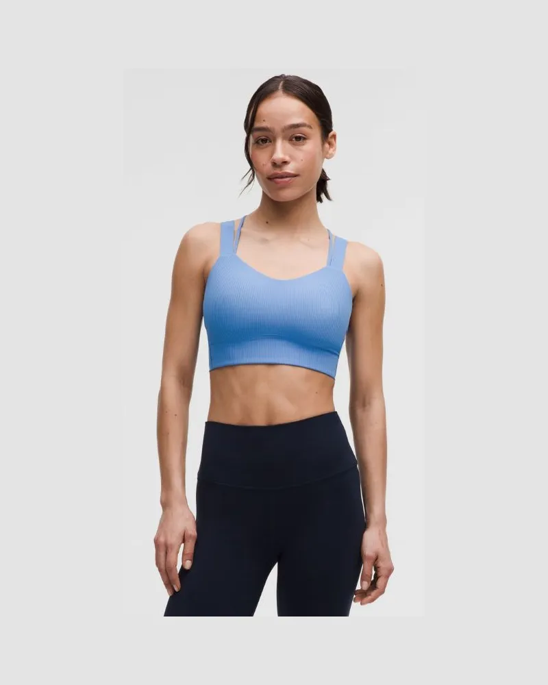 LULULEMON Like a Cloud Gerippter Longline-BH Leichter Halt D/DD-Cups für Frauen – Größe in Pool Party Pool