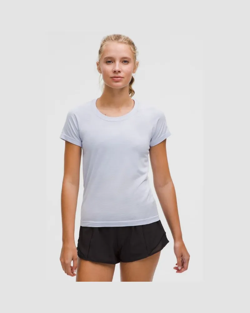 LULULEMON Swiftly Tech Kurzarmshirt 2.0 Taillenlänge für Frauen – Größe in Serene Blue Serene