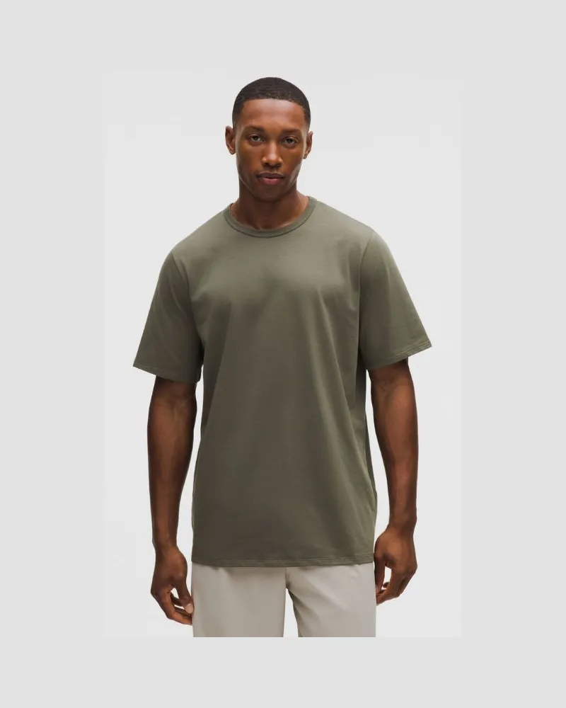LULULEMON T-Shirt aus Bio- im Classic Fit für Männer – Größe in Army Green Army