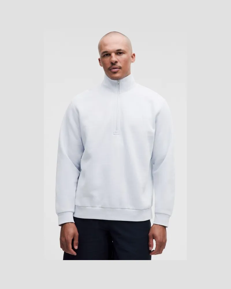 LULULEMON Steady State Sweater mit halblangem Reißverschluss für Männer – Größe in Starch Blue Starch