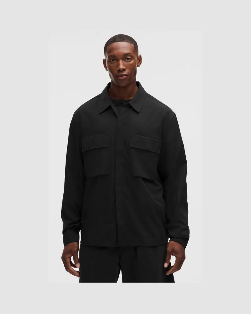 LULULEMON Unshaken Langarmshirt mit Kragen für Männer – Größe in Schwarz Schwarz