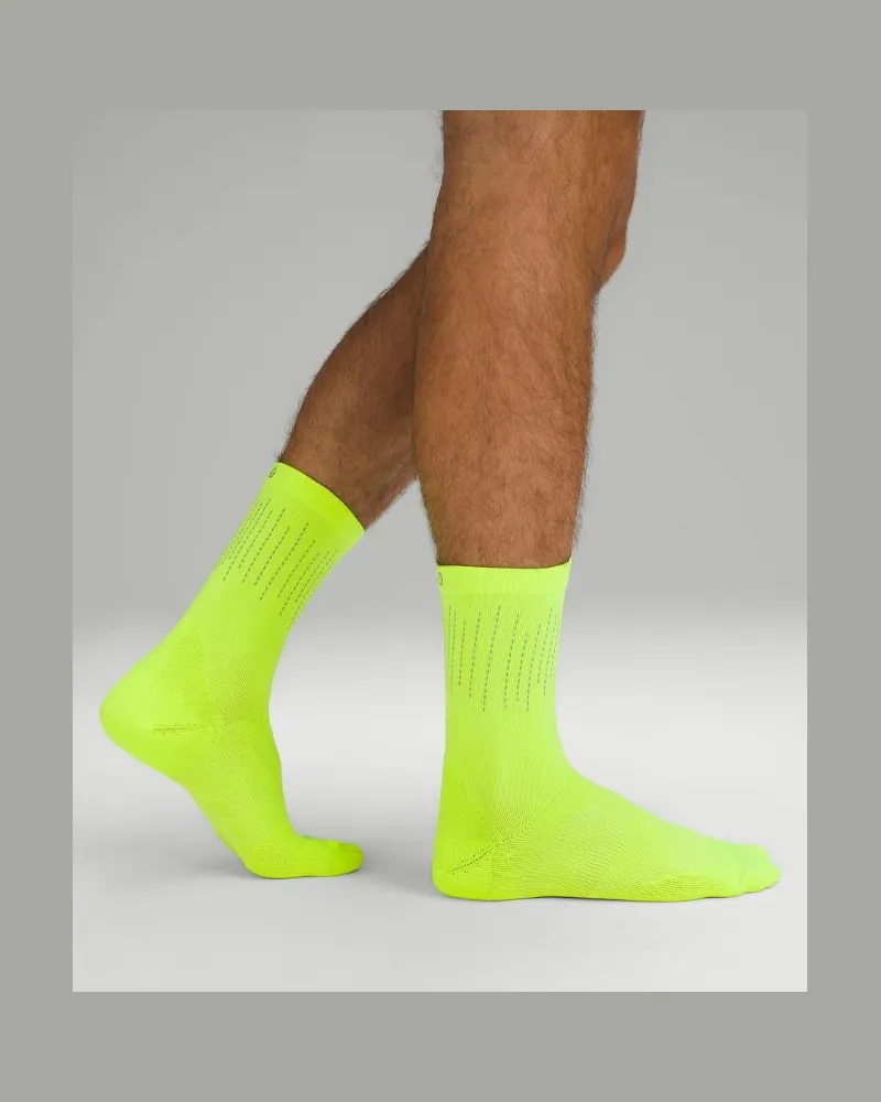 LULULEMON Power Stride Crew Socken Reflektierend Highlight